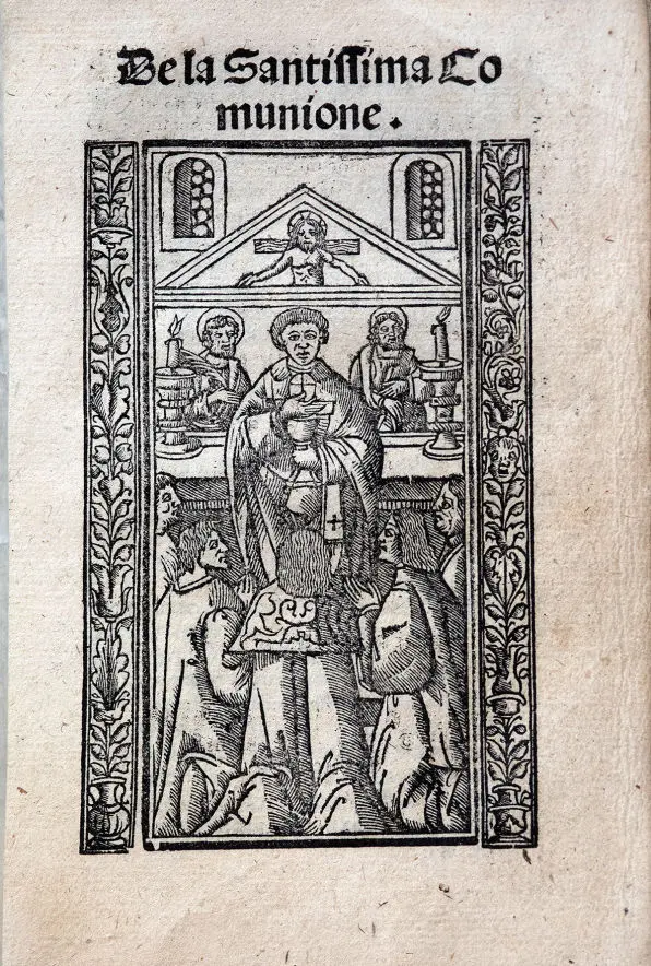 Frontespizio del volume “Della Santissima Comunione”